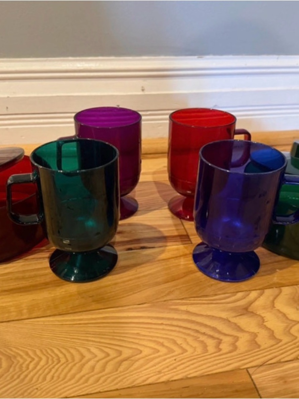 Vintage Tupperware Jewel Toned Acrylic Cups and Bowls Set